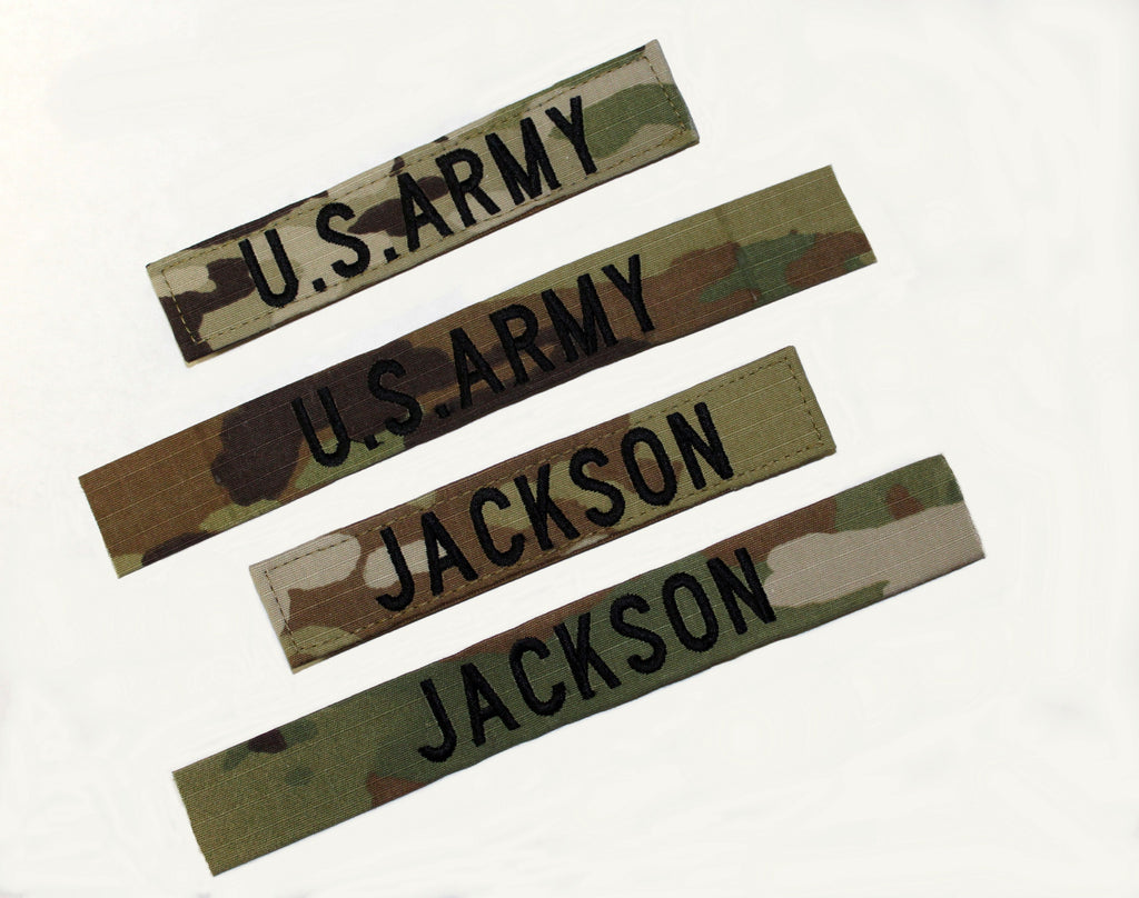 Army OCP NAME TAPES with VELCRO (5 INCH LENGTH) from Hessen Antique