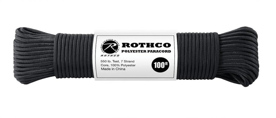 CORD 550 POLYESTER BLACK 100' - 30810