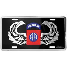 LICENSE PLATE 82ND AIRBORNE - 4155